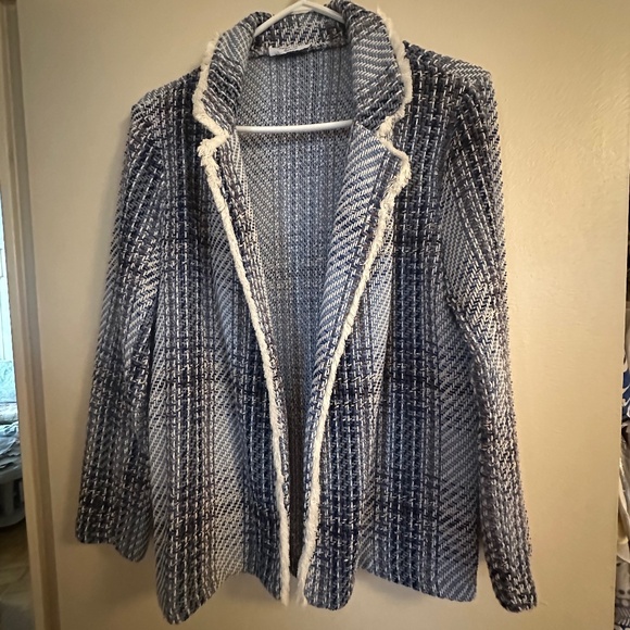 Blue Tweed Jacket and Skirt Set Size Medium - Picture 1 of 6